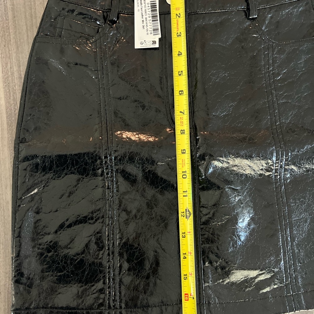Karen Millen Metallic Faux Leather Mini Skirt - Picture 8 of 8